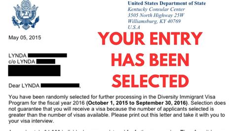 diversity lottery results|If Selected .